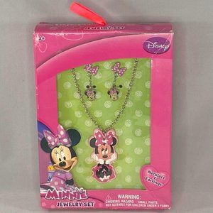 Disney Minnie Mouse Necklace & Earring Set NIB